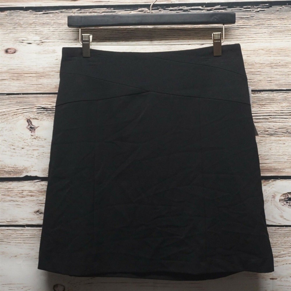 Elle Career Separates Skirt Size 6 Black Lined Back Zip A-line - Picture 1 of 4